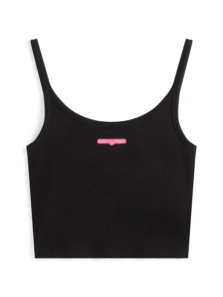 Tommy Jeans Top roz deschis negru