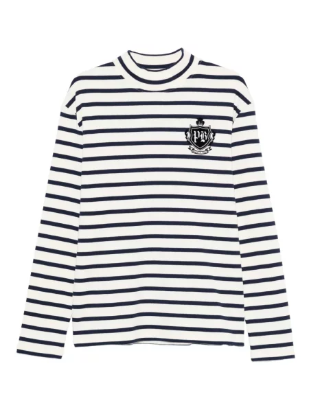 Tricou Balmain cu dungi lung alb