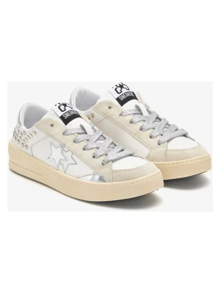 Sneakersy 2star zamszowe białe