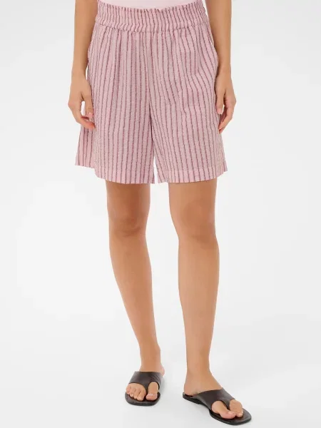Kaffe Pantaloni roz pudră / bordeaux roșu