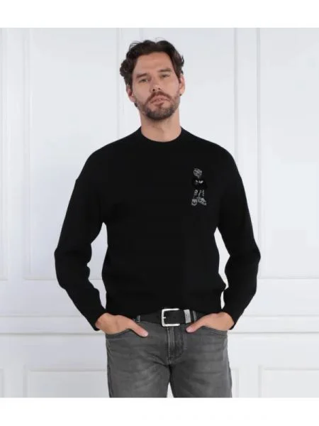 Emporio Armani De lână hanorac PULLOVER negru