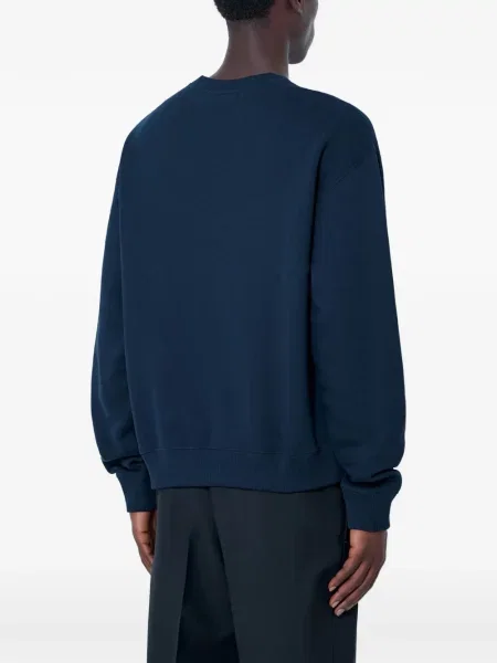 Pulover Jil Sander cu decolteu rotund albastru