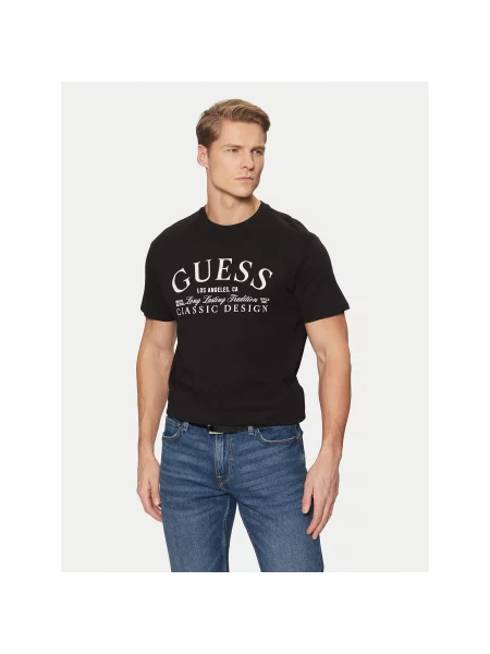 Guess Marškinėliai Regular Fit juoda