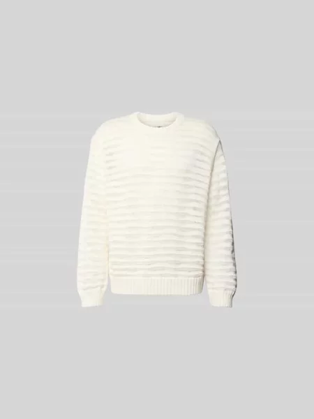 Sweter o kroju relaxed fit w dzianinowym stylu Mm6 Maison Margiela biały