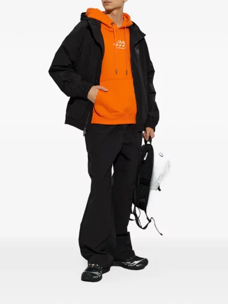 Geacă L/ab C/o Off-white cu glugă cu imagine alb