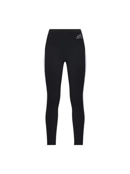 Lniane legginsy Balenciaga czarne