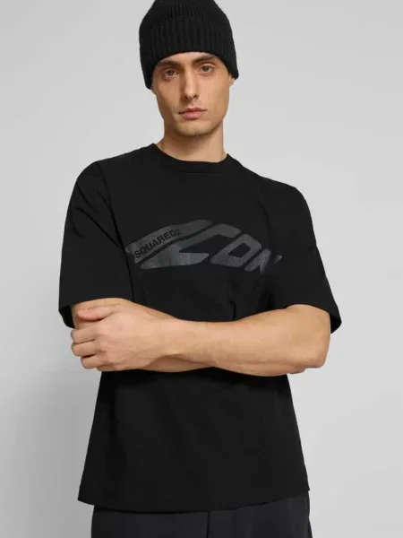T-shirt z czystej bawełny Dsquared2 czarna