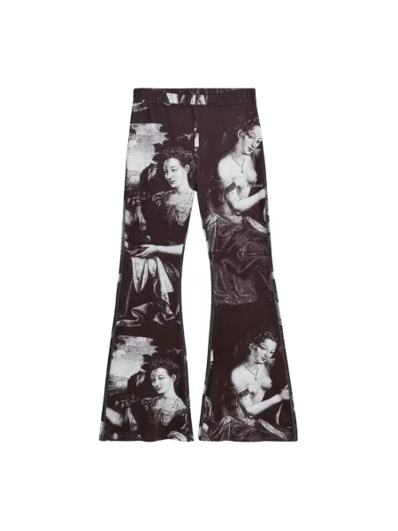 Wielobarwność spodnie Soulland dzwony czarne