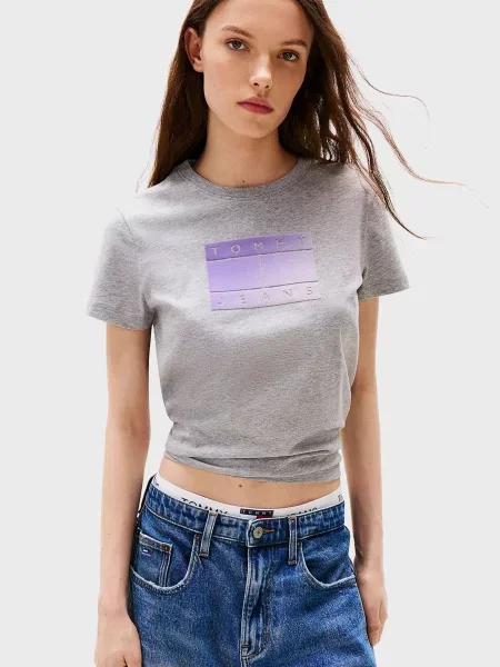 Футболка Tommy Jeans с градиентом серая