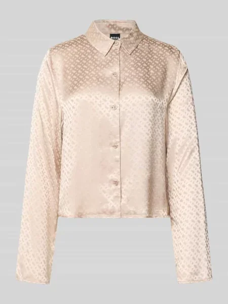 Góra od piżamy o kroju relaxed fit z czystej model ‘B MONOGRAM’ Boss beżowa