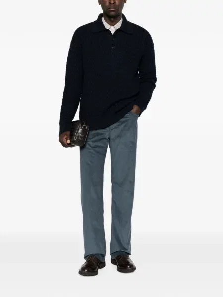 Pantaloni Etro de catifea cord albastru