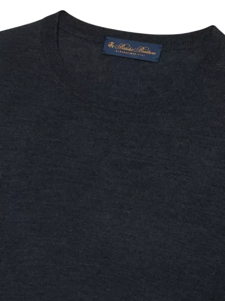 Pulover Brooks Brothers cu decolteu rotund gri