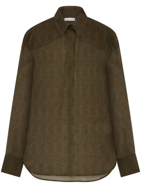Cămașă Ferragamo de mătase verde