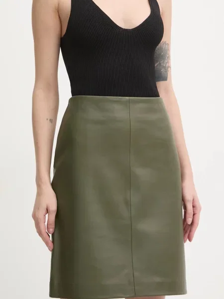 Fustă din piele verde