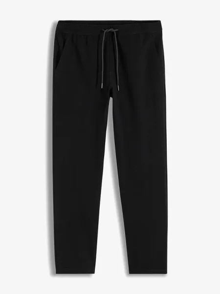 Spodnie z gumką w talii ze stretchem krój relaxed fit straight czarne