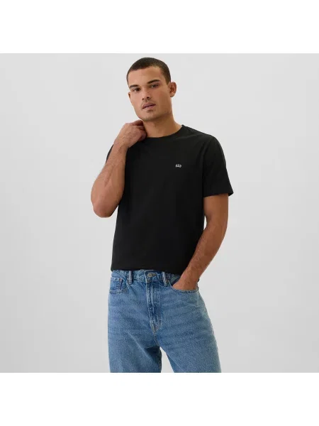 Tričko GAP Micro Logo Crew True Black M černé