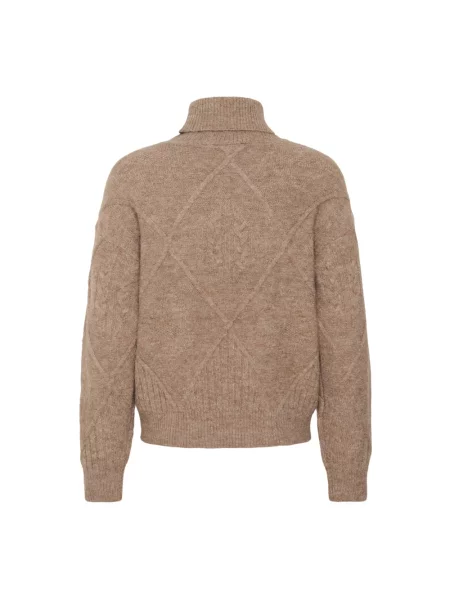 Sweter z golfem Cream do golfa beżowy