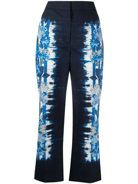 Pantaloni Alberta Ferretti cu imagine cu imprimeu geometric albastru