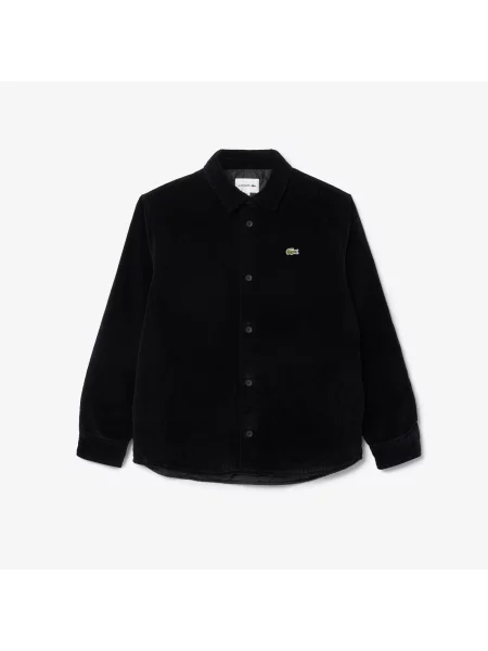 Lacoste Pikowana Koszula Wierzchnia Z Sztruksu czarna