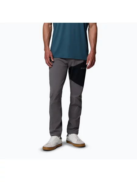 Pantaloni softshell bărbați Columbia Tech Softshell city grey/black negru