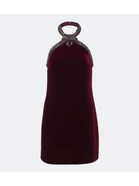 Rochie Self-portrait de catifea cu gât halter