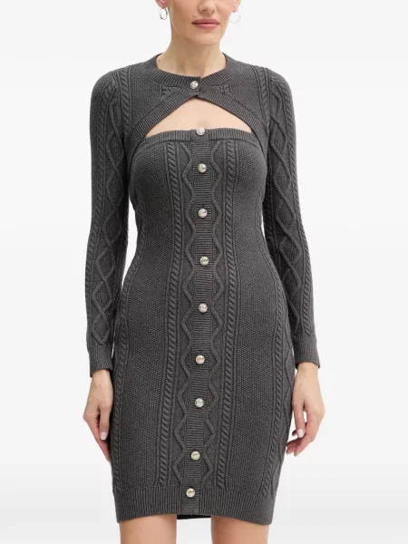 Rochie mini Guess tricotate gri