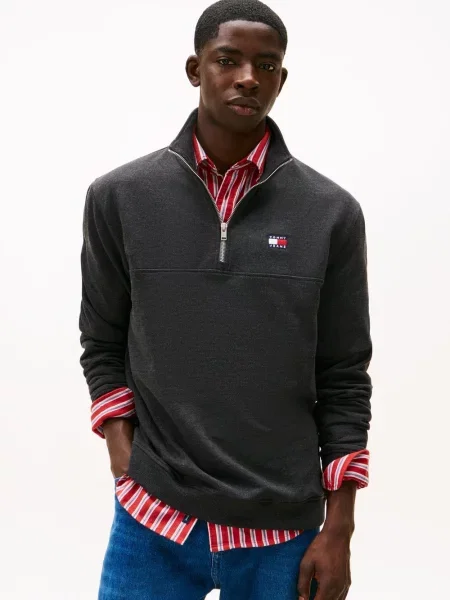 Tommy Jeans sweter dresowy Mężczyźni jednolity S szary
