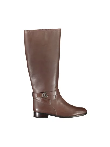 Botki Ralph Lauren skórzane brązowe