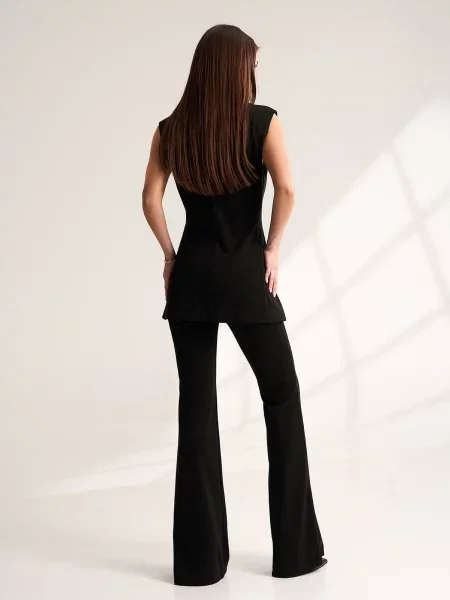 Класичні штани ISSA Plus комбінований верх чорний