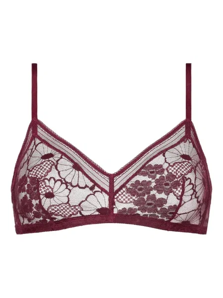 Sutien Eres cu model floral din dantelă violet