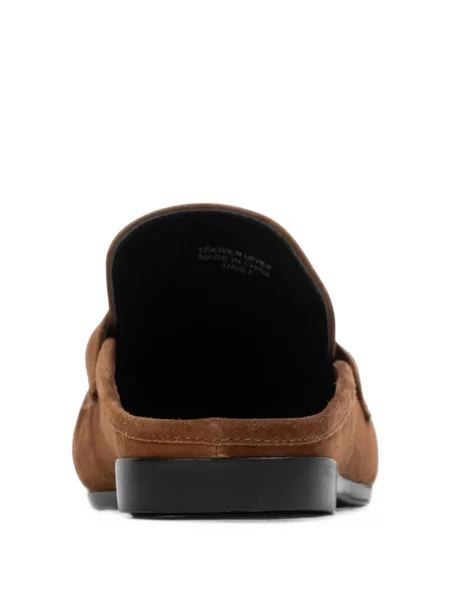 Papuci tip mules Black Suede Studio din piele de căprioară fără toc negru