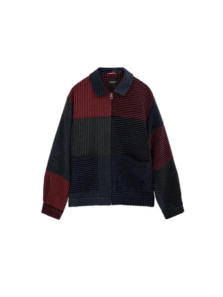 Desigual Prehodna jakna marine / temno modra / jelka / češnjevo rdeča
