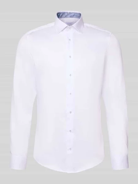 Koszula biznesowa o kroju slim fit z czystej bawełny Seidensticker biała