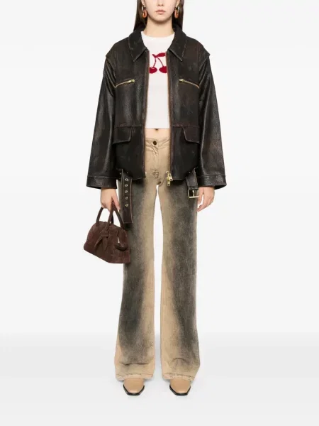 Geanta de piele Cynthia Rowley maro