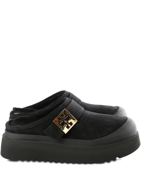 Papuci tip mules Tory Burch cu platformă cu cataramă negru