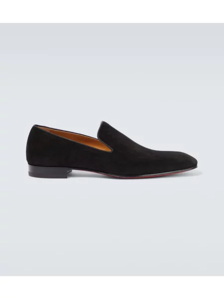 Pantofi loafer Christian Louboutin din piele de căprioară negru
