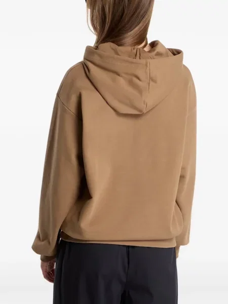 Fleece hoodie Lacoste καφέ