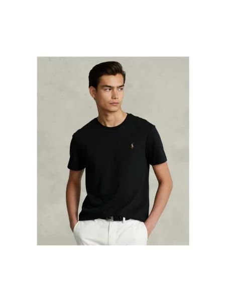 Koszulka Ralph Lauren z logo klasyczna do golfa czarna