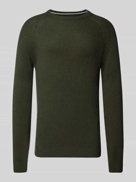 Sweter z dzianiny z okrągłym dekoltem model ‘PANNEL’ Jack & Jones