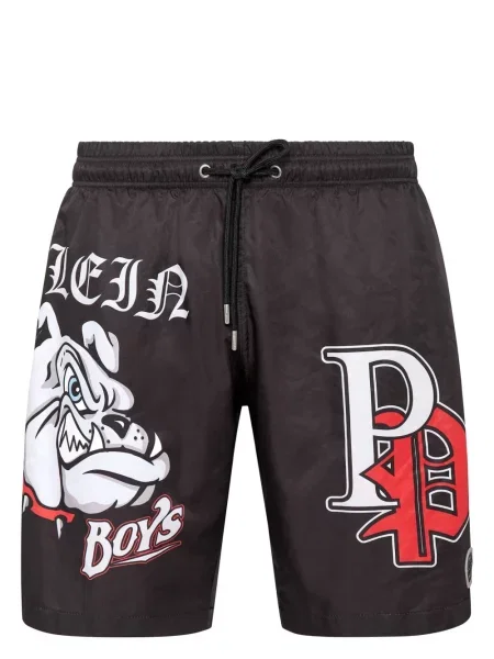 Slip de baie Philipp Plein cu imagine negru