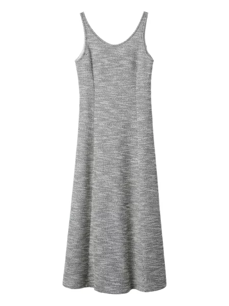 Dzianinowa sukienka midi Tout A Coup do kolan garniturowa szara