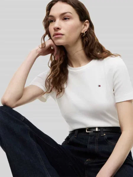 Koszulka Tommy Hilfiger Slim Cody C-Nk Ss White L biała