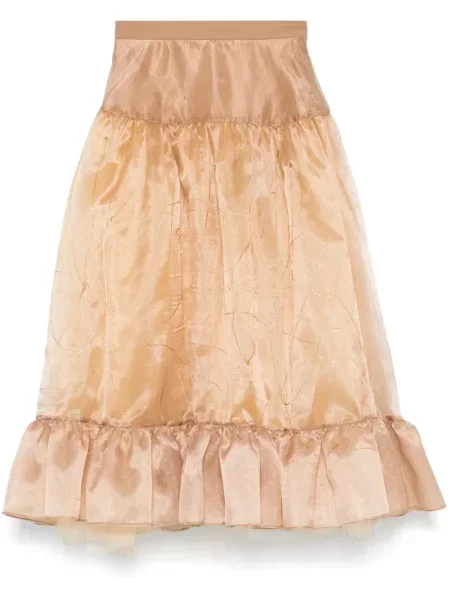 Spódnica midi Papa Oppong do kolan brązowa