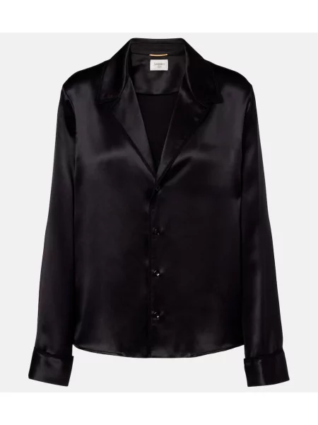 Cămașă Saint Laurent din satin negru