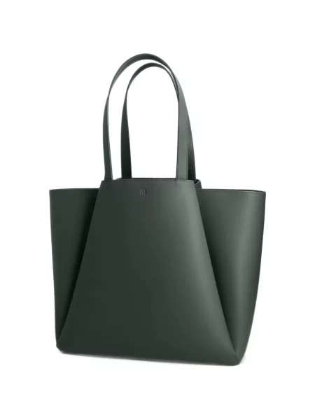 Geantă shopper Kaai din piele verde