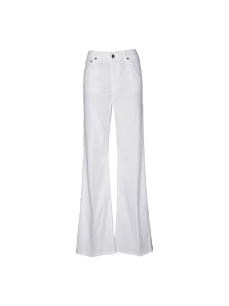 Szerokie jeansy Dondup z bursztynem białe