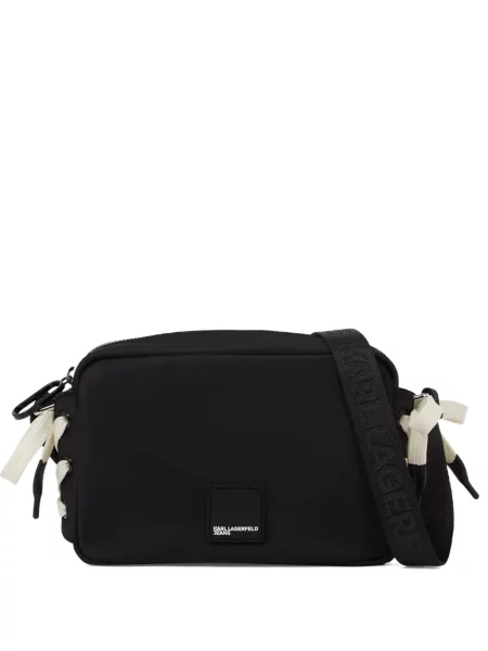 Body Karl Lagerfeld Jeans cu șireturi din dantelă negru