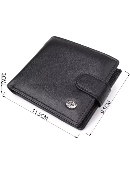 Кожаный кошелек St Leather Accessories черный