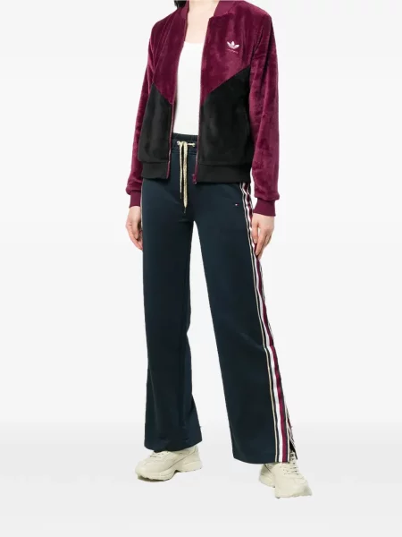 Pruhované krajkové pruhované tričko Adidas s vázáním šedé