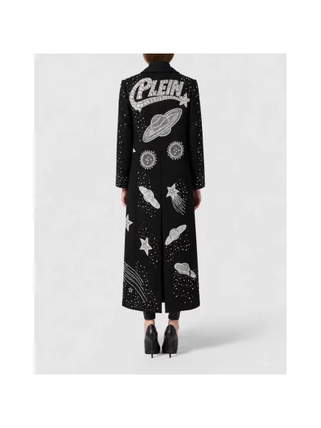 Długi płaszcz Philipp Plein wełniany czarny